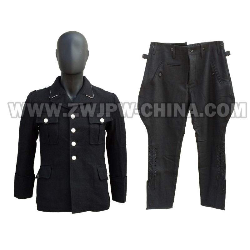 German WW2 Army M32 WH SS Black Wool Jacket &amp;Trousers Uniform
