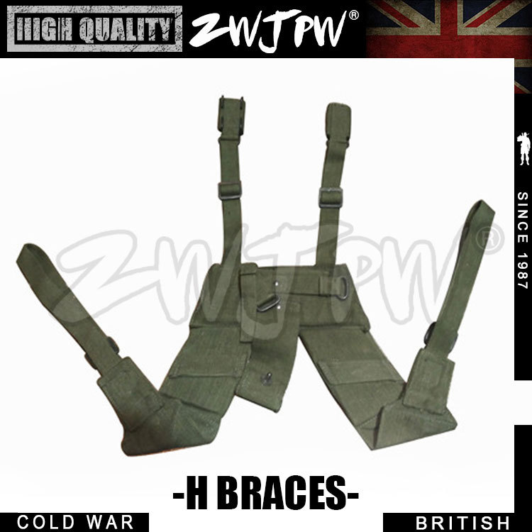 UK WW2 Army H-Shape Straps Green