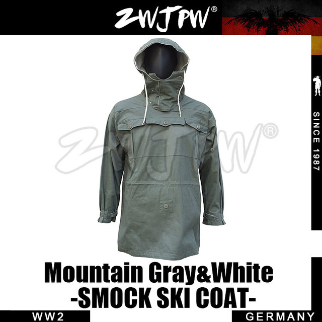 German WW2 Army Mountain Soldier Gray&amp;White Reversible Smock Ski Coat
