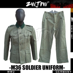 German WW2 Army  M36 Soldier Cotton Field Suit Uniform WIinter Gray Woolen