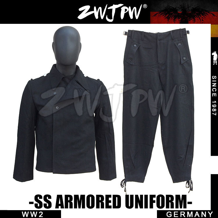 German WW2 Army Black Wool SS Armored Force Uniform Set