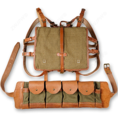 WW2 CHINESE ARMY KMT PACKAGE FIELD EQUIPMENT WITH WOODEN FRAM WITH Czech AMMO POUCH
