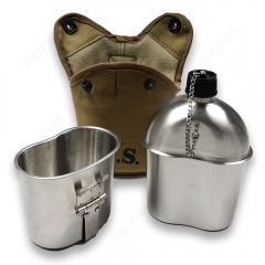 US WW2 Army Outdoor Camping Kettle Canteen With Khaki Cover 1L