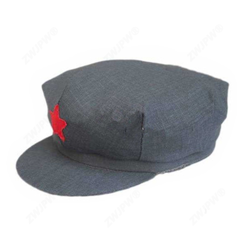 China WW2 Army Red Cap Combat Hat With Red Five Star