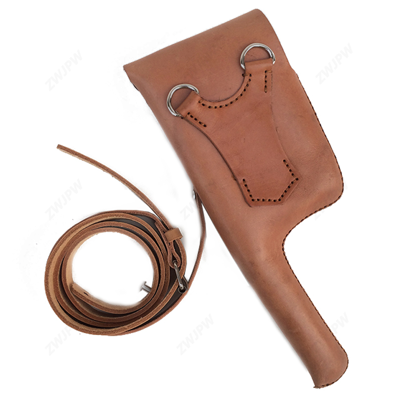 German WW2 Army Type Mauser C96 Holster Round Shape Head With Leather Strap