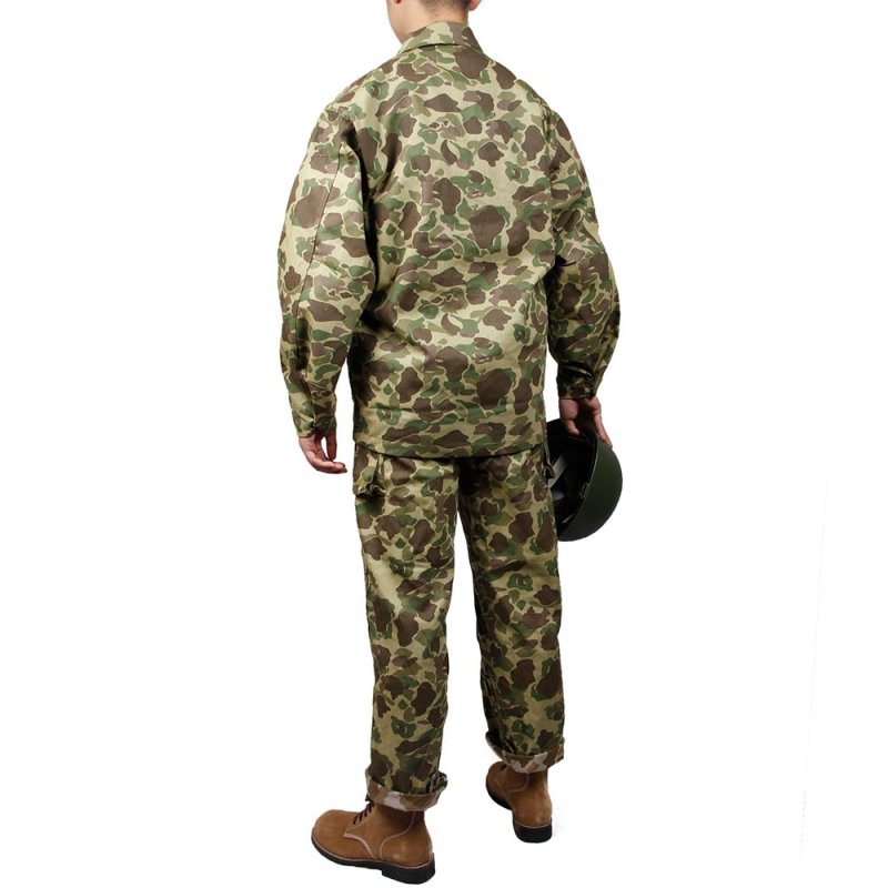 WW2 US Army Military ARMY HBT PACIFIC CAMOUFLAGE JACKET AND PANTS COTTON PARATROOPER DUCK HUNTER UNIFORM