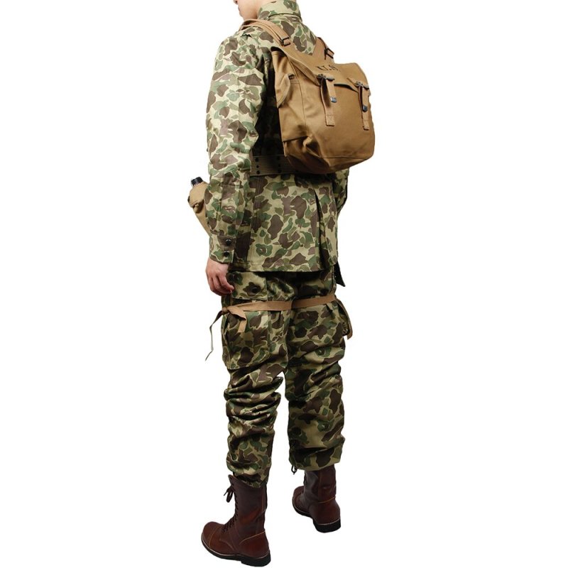 WW2 US Army Military ARMY M42 PACIFIC CAMOUFLAGE OTTON FASHION THE PACIFIC OCEAN PARATROOPER DUCK HUNTER UNIFORM and Equipment