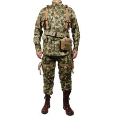 WW2 US Army Military ARMY M42 PACIFIC CAMOUFLAGE OTTON FASHION THE PACIFIC OCEAN PARATROOPER DUCK HUNTER UNIFORM and Equipment