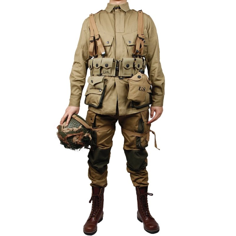 WW2 US Army Military ARMY M42 The soldiers COTTON FASHION Paratrooper uniform and BackPack Equipment Conbination