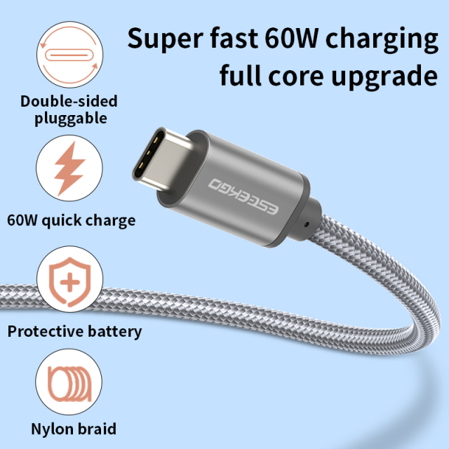 ESEEKGO ES-31 A-C 60W/3A Braided Data Cable