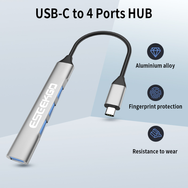 ESEEKGO HB-01 USB3.0 to 4 Ports 4-in-1 HUB & ESEEKGO HB-02 Type-C to 4 Ports 4-in-1 HUB