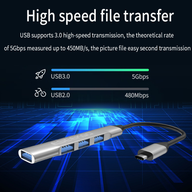 ESEEKGO HB-01 USB3.0 to 4 Ports 4-in-1 HUB & ESEEKGO HB-02 Type-C to 4 Ports 4-in-1 HUB