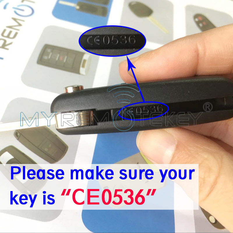 CE0536 Flip remote key for Citroen Peugeot 2 button 433mhz HU83 PCF7961 ASK FSK electronic circuit board