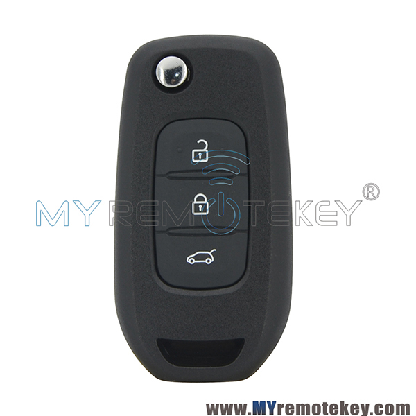 Flip remote key shell case 3 button for Renault Kadjar Captur