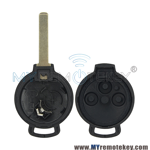 Remote key replace case shell for Smart Fortwo 3 button