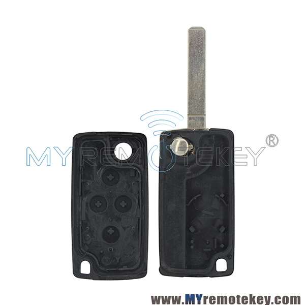 For Peugeot Citroen flip remote key case  4 button HU83