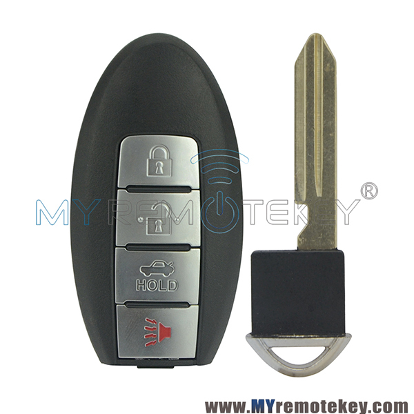 cwtwbu735 Smart car key shell case 3 button with panic for Nissan