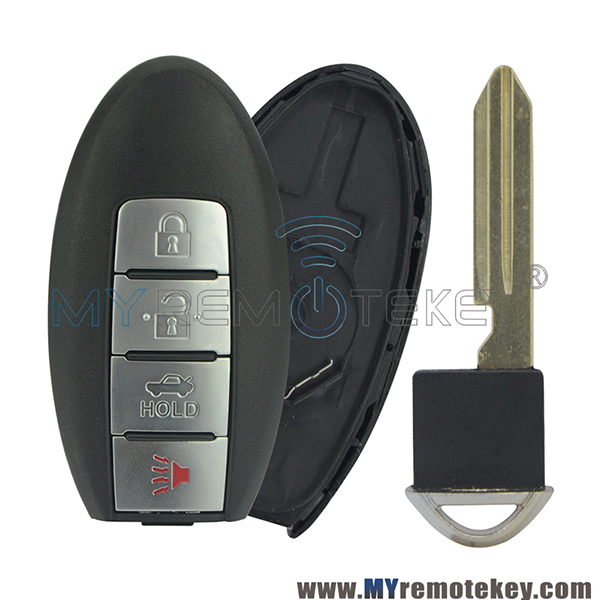 cwtwbu735 Smart car key shell case 3 button with panic for Nissan