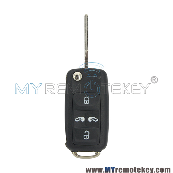 Flip key shell 4 button with panic for VW remote start