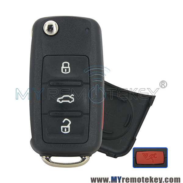 Flip key shell 4 button for VW remote start 06-07 11-12 GOLF PASSAT JETTA NBG010180T