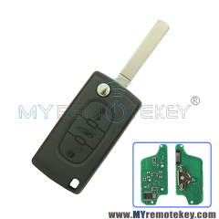 CE0523 Flip remote key for Citroen Peugeot 3 button 433mhz VA2 PCF7941 ASK electronic crcuit board
