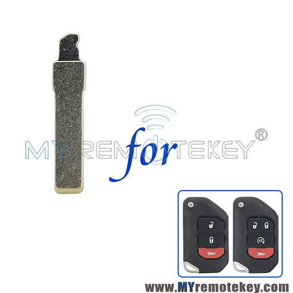 OHT1130261 Uncut Replacement Insert Flip Key Switch Blade For 2018 - 2019 Jeep Wrangler