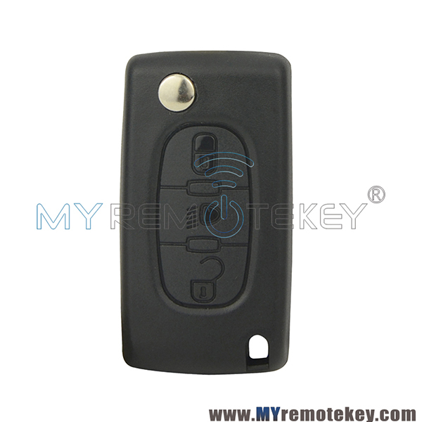 CE0536 Flip remote key for Citroen Peugeot 3 button 433mhz VA2 middle button light PCF7961 ASK FSK electronic circuit board