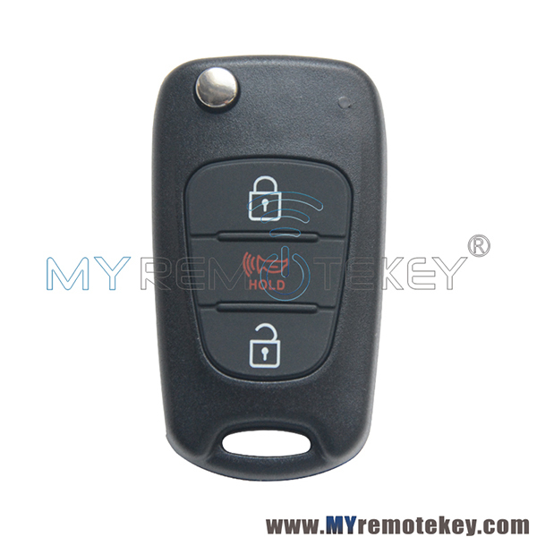 NYOSEKSAM11ATX Flip remote car key shell case for Kia Hyundai 3 button TOY49 HYN14R