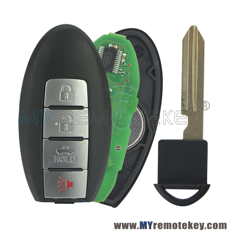 Smart car key 3 button with panic 315mhz ID46 PCF7952 for Infiniti G25 G35 G37 2008 - 2012 KR55WK48903 with Notch