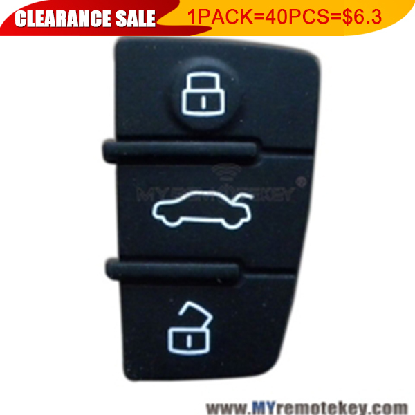 1 pack Remote button rubber pad for Audi A6L remote key 3 button