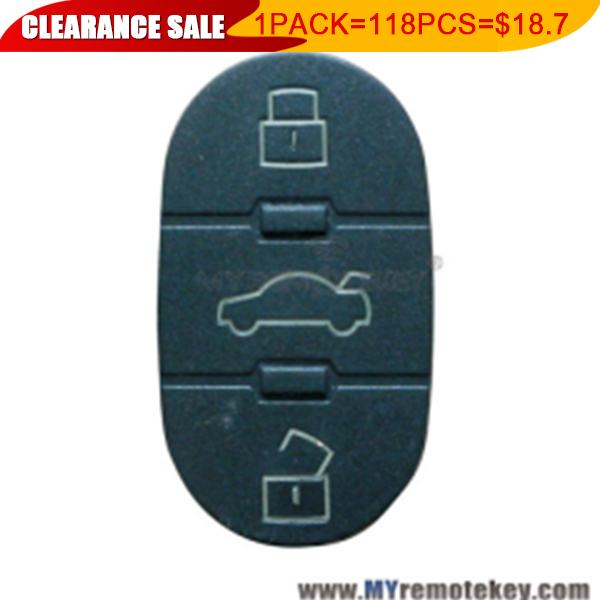 1 pack Remote button rubber pad for Audi A6L remote key 3 button