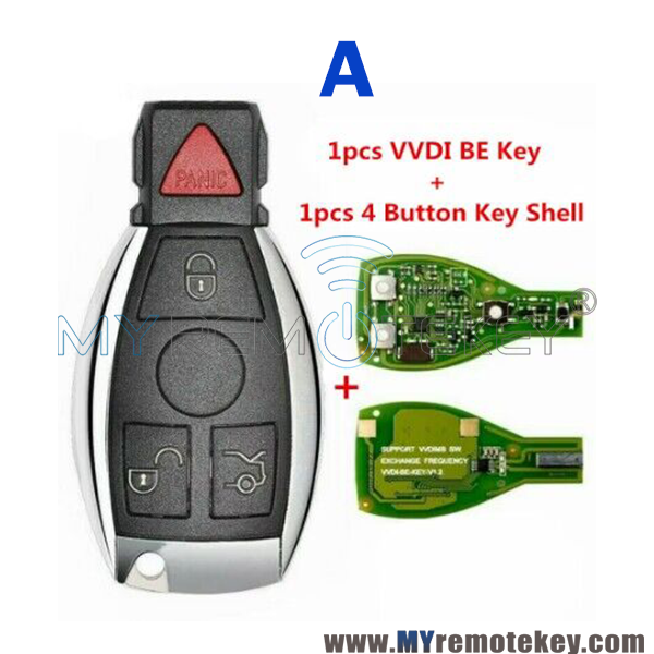 Xhorse VVDI XNBZ01 BE Key Pro Improved Version With Smart Key Shell 3/4 Buttons for VVDI MB Tool