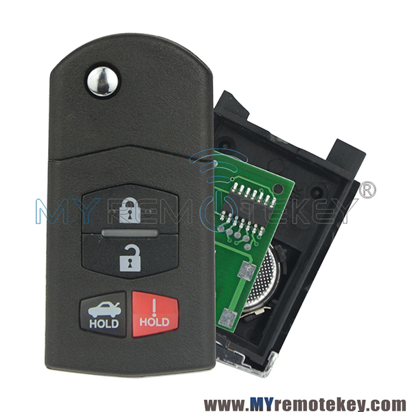 Flip remote car key 4 button for Mazda 3 5 6 MX-5 Miata RX-8 CX-7 CX-9 BGBX1T478SKE12501 BBM4-67-5RY