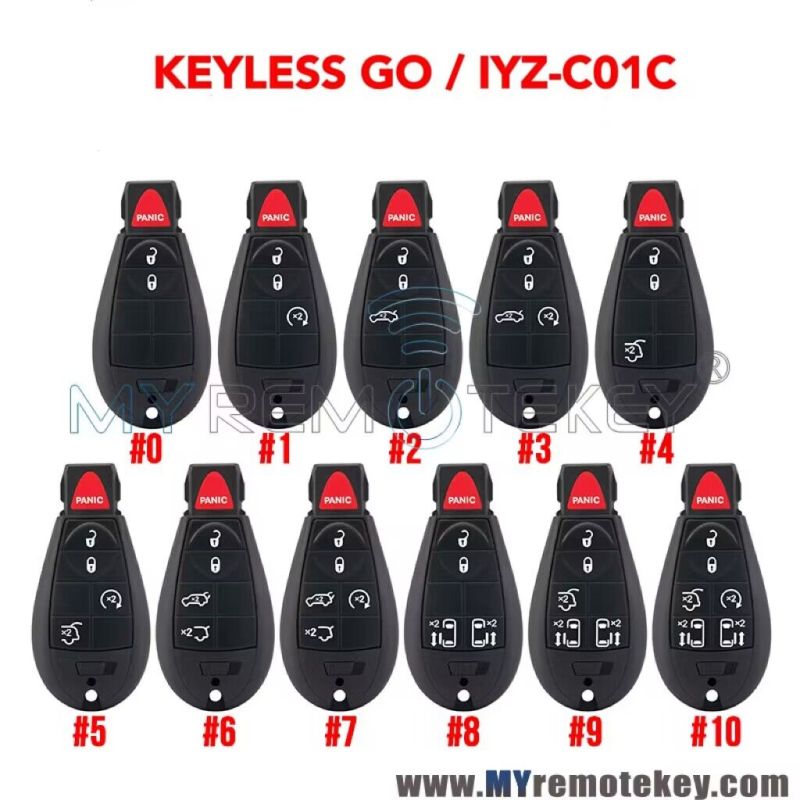 IYZ-C01C fobik key keyless go 434Mhz for Chrysler Dodge Challenger Charger Jeep 2008-2012 ID46 PCF7953