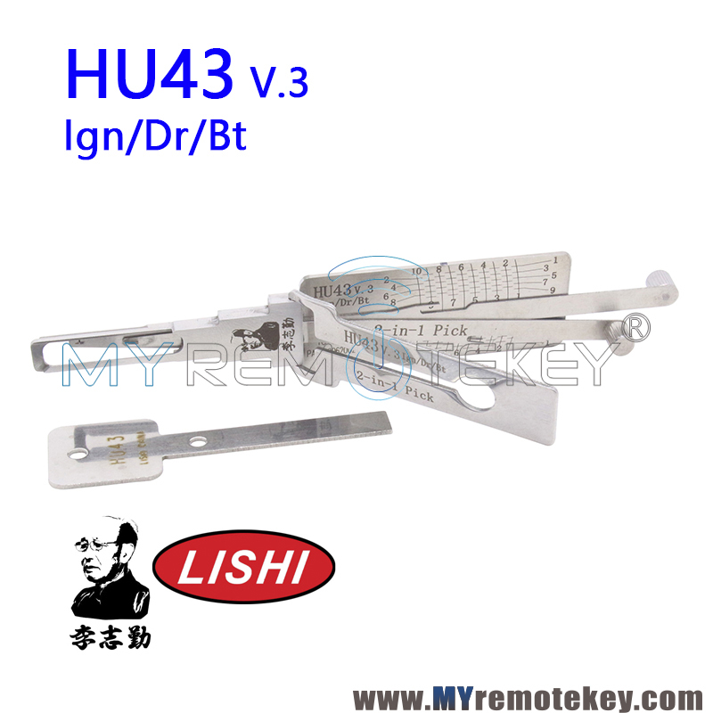Original LISHI HU43 v.3 Ign/Dr/Bt 2 in 1 Auto Pick and Decoder for OPEL