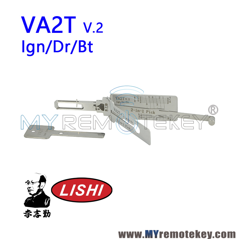Original LISHI VA2T Ign/Dr/Bt 2 in 1 Auto Pick and Decoder For Peugeot Citroen