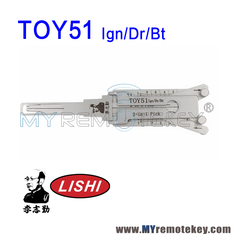 Original Lishi 2-in-1 Pick TOY51 Ign/Dr/Bt for Toyota