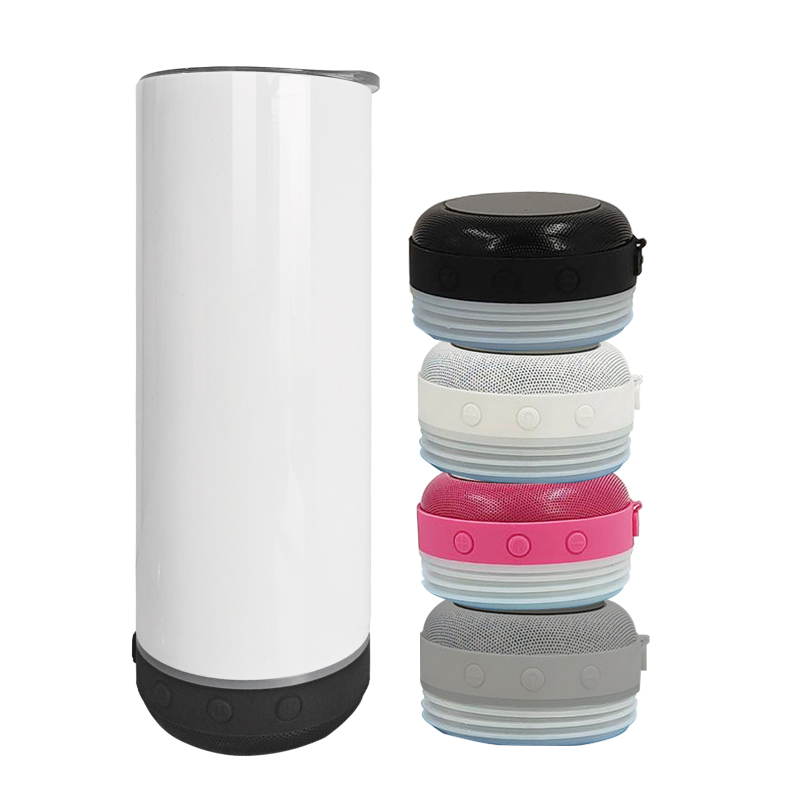 USA RTS 20oz Sublimation Speaker Tumbler With Plastic Straw(mixed and single color package)