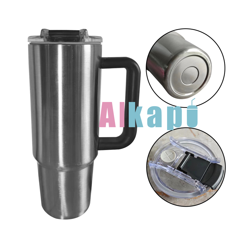 USA RTS H1.0 30oz Sublimation Silver Stainless Steel Tumbler With Handle