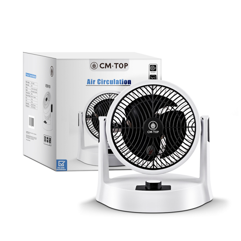 CM-TOP Pequeño Ventilador de Mesa Circulador De Aire Blanco