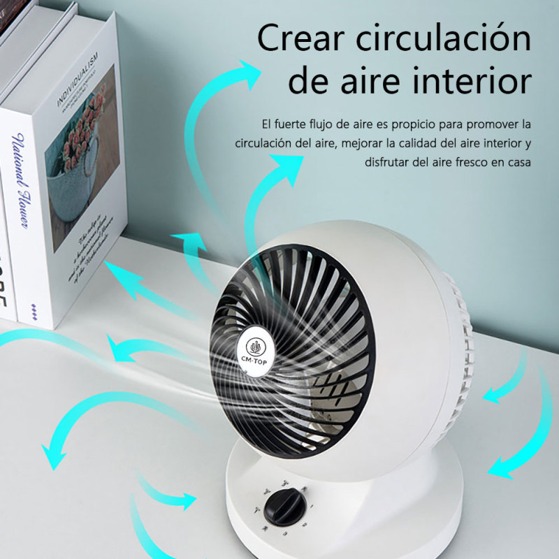 CM-TOP Ventilador Circulador de Aire de Escritorio 3 Velocidades