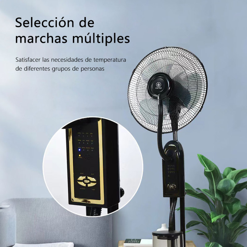 CM-TOP Ventilador de Pedestal para Enfriamiento en Verano Negro