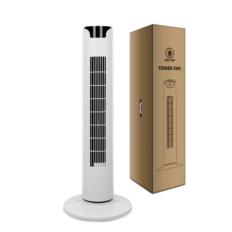 CM-TOP Ventilador de Torre Oscilante Regulable 3 Velocidades Blanco