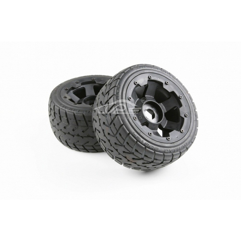 TOP SPEED RC WORLD Front and Rear on Road Tire with Wheel Hub Kit Fit for 1/5 HPI ROVAN ROFUN KM BAJA 5B SS Truck Rc Car Parts