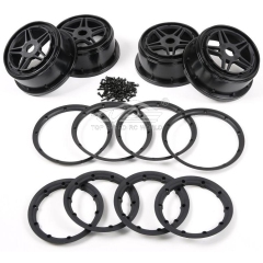 TOP SPEED RC WORLD Pentagonal Star Wheel Hubs & Beadlocks Set for 1/5 Rovan ROFUN F5 MCD XS5 TRUCK RC CAR PARTS