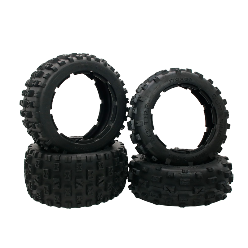 FLMLF Upgraded Front &amp; Rear Knobby Tyres Skin Set Fit for 1/5 Scale HPI Rofun Rovan KM Baja 5B SS RC CAR Toys Parts