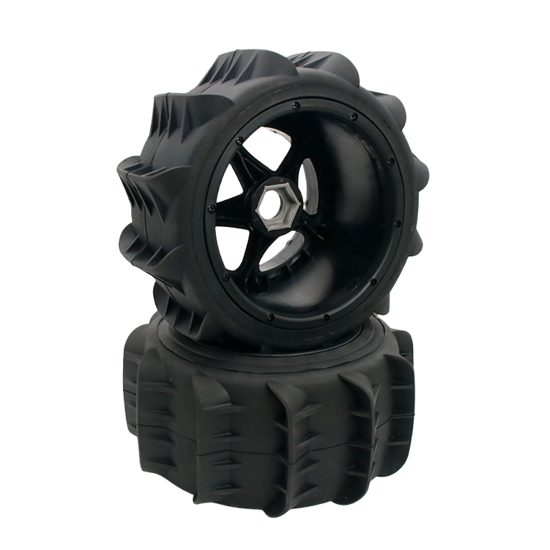 FLMLF Rear Desert Wheel Tyre Set with New Hub for 1/5 Hpi Rofun Rovan Km Baja 5B SS Arrma Kraton 8s Losi DBXL-E 2.0 RC CAR Toys Parts