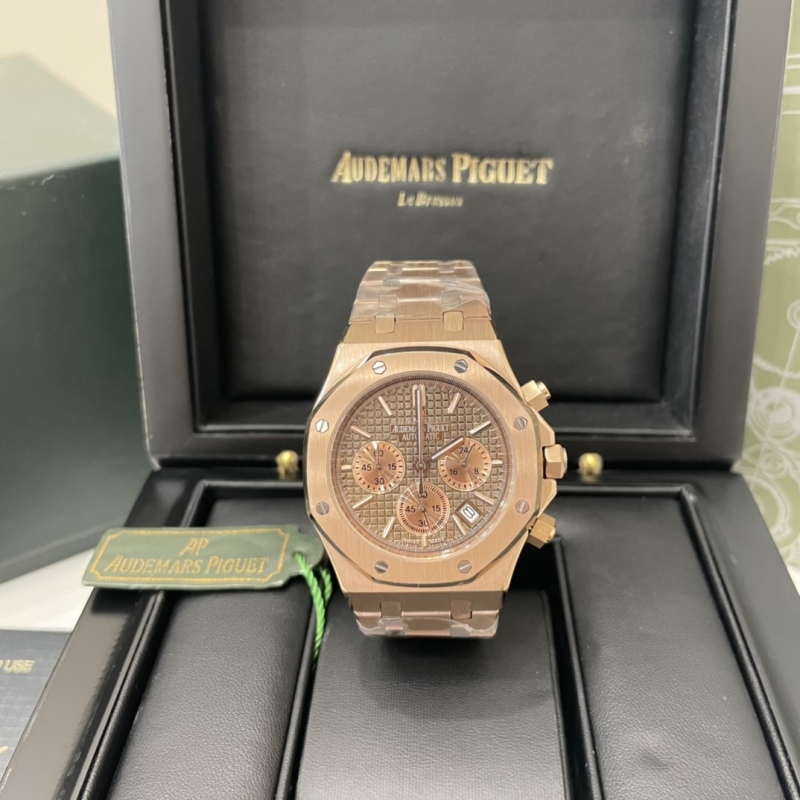 Audemars Piguet AP Royal Oak Rose Gold Gray Dial Six-Needle Chronograph Watch