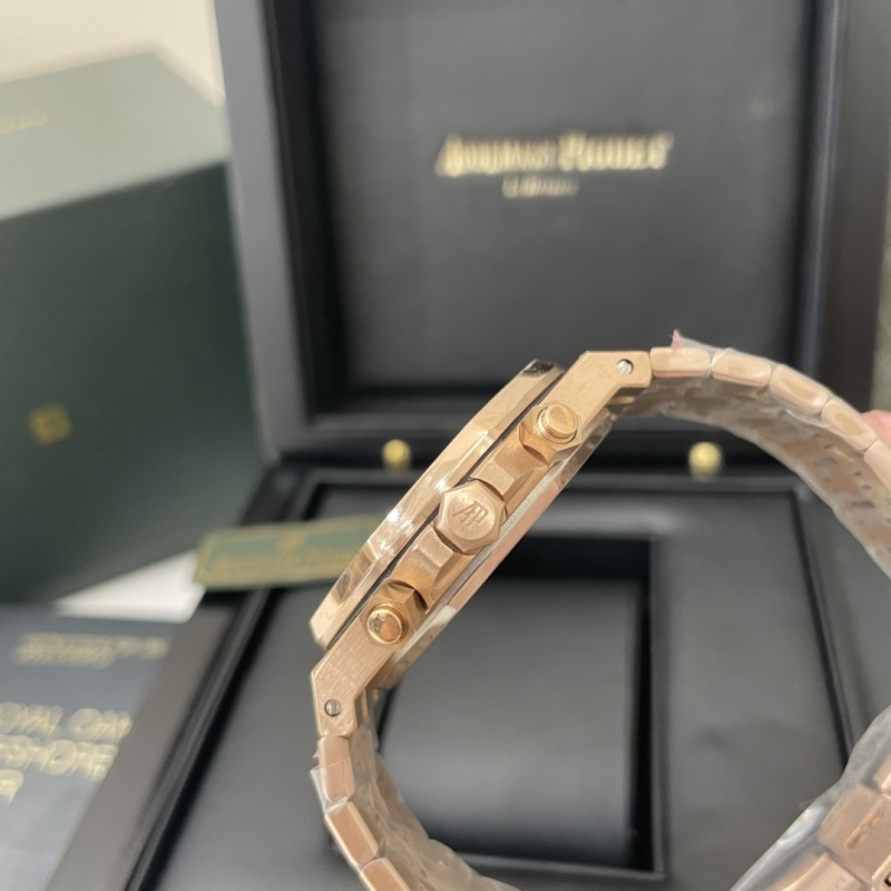 Audemars Piguet AP Royal Oak Rose Gold Gray Dial Six-Needle Chronograph Watch