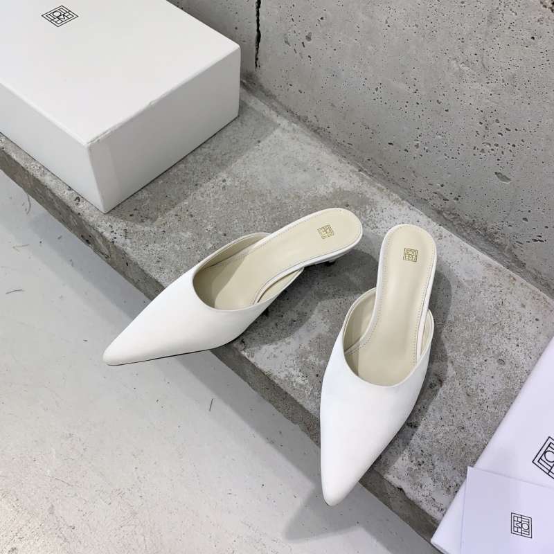 toteme minimalist style treasure small high heels pointed toe slippers